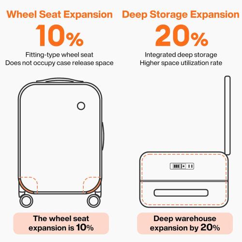 Grey mixi 20 Inch Carry On Luggage 22x14x9 Airline Approved PC Hard Shell Suitcase Top Opening Aluminum Frame Travel Suitcases with Wheels, Rock Gray