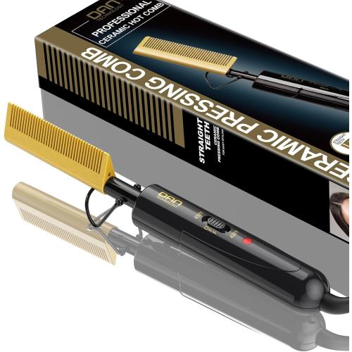 DAN Technology Small Ceramic Hot Comb for Lace Front Wigs - Dual Voltage, Fast Heating Straightener for Black Hair and Wigs