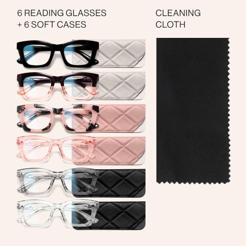 CCVOO Reading Glasses for Women, Stylish Eyeglasses, Blue Light Readers for Women, Computer Eye Glasses, Cheaters