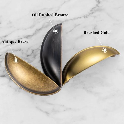 3 Inch Brushed Gold Drawer Pulls Cabinet Cup Pulls 10 Pack 1886