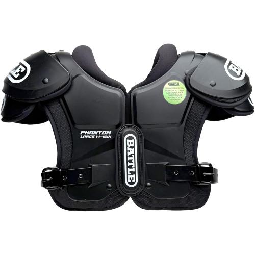 Battle Sports Phantom Football Shoulder Pads, Youth Size, Lightweight Design with Impact Protection