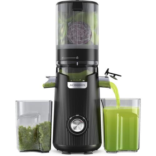 ACOQOOS Juicer Machines, 5.3 Wide Chute for Whole Fruit and Vegetable,1.8L Auto-Feed Time-Saver, Slow Masticating High Yield, Easy to Clean Cold Press Juicer with 2 Cups
