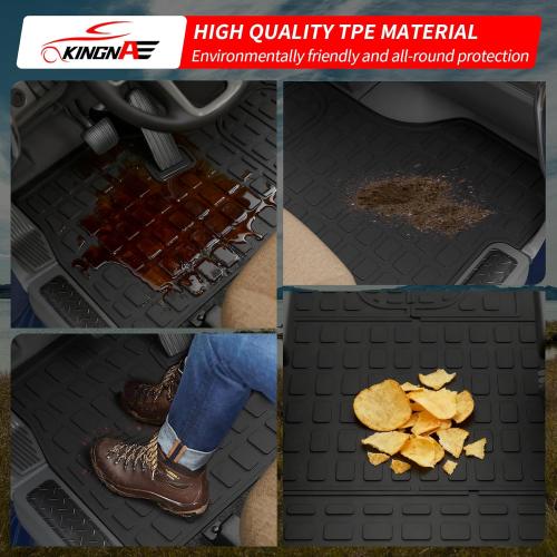 Floor Mats Compatible with Kenworth 2013-2024 T680/2014-2023 T880/2019-2023 W900S/2013-2020 Peterbilt 579/2014-2020 Peterbilt 567 TPE All Weather Guard Protector Floor Liner Accessories