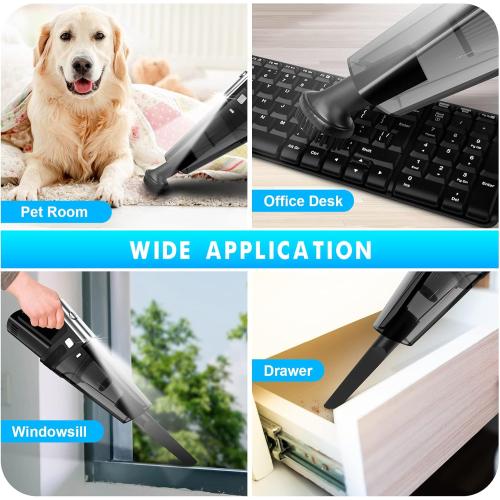 Handheld Vacuum Cordless Mini Portable Rechargeable Car Vacuum Cleaner with 11000PA Powerful Suction for Car Home and Office
