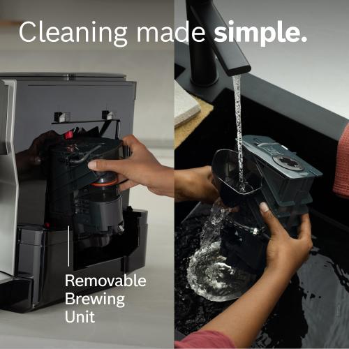 Bosch Fully Automatic Coffee and Espresso Machine - Touchscreen, Large Bean Capacity - Easy Clean, Maintenance - Black -
