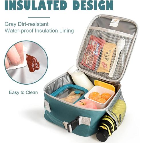 Lunch Box Kids,Premium Insulated Lunch Bag for Girls Boys,Soft Bag Mini Cooler Back to School Thermal Reusable Lunch Bag for Work School Picnic (Green)