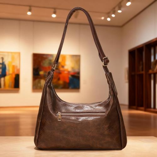 Women's Vegan Leather Handbag, Foldable Shoulder Tote, Crossbody Satchel Purse