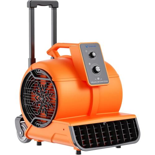 Air Mover 1 HP 4000 CFM Portable Blower Fan Carpet Dryer, Floor Dryer Fan | 3-Speed, 3 Adjustable Angles, Timer, Stackable, Air Mover Blower Fan for Janitorial, Home, Plumbing, Commercial, ETL Listed