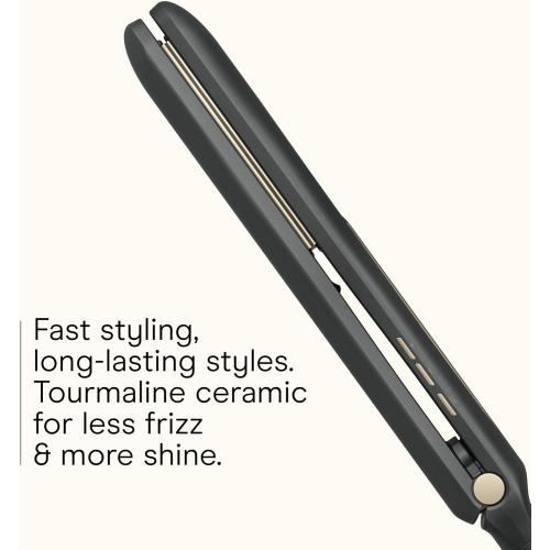 Infiniti PRO CONAIR Tourmaline Ceramic 1 Inch Flat Iron Hair Straightener, 1-Inch Flat Iron to Straighten or Curl, 5 Heat Settings, for All Hair Types and Textures, Dark Grey
