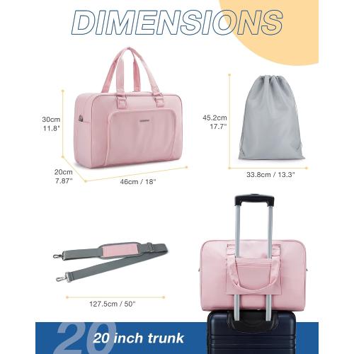 BAGSMART Weekender Bags for Women, Travel Duffle Overnight Bag Personal Item Bag with Shoe Bag for Travel Essentials