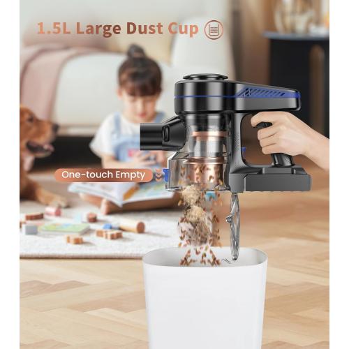 Black and Bronze NADALY Cordless Vacuum Cleaner, Powerful Stick Vacuum with 45min Runtime, Anti-Tangle Vacuum Cleaners for Home, 1.5L Dust Cup, Rechargeable Wireless Vacuum for Hardwood Floor Carpet Pet Hair