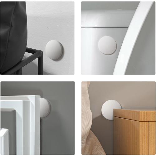 Door Stoppers - 1.57 White Door Stoppers for Wall (12 Pack), with Heavy-Duty Adhesive - Wall Protector & Shock-Absorbent Protectors from Door Knobs - Prevents Scratches on Walls & Doors