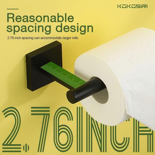 KOKOSIRI Toilet Paper Holder for Bathroom Toilet Roll Holder Hold Mega Rolls Matte Black Stainless Steel B2005BK