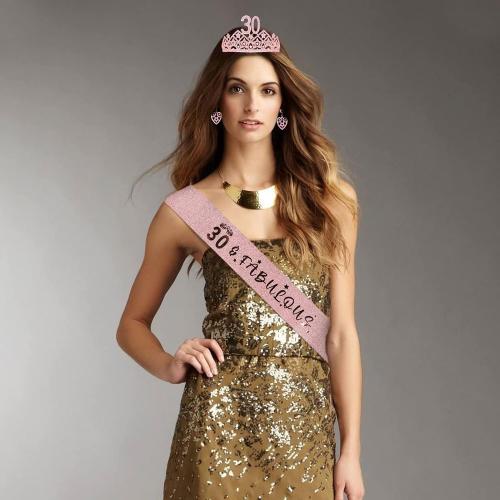 HnoonZ 30th Birthday Gifts for Her,30th Birthday Gifts for Women,30th Birthday Sash,30th Birthday Crown,30th Birthday Tiara,30th Birthday Sash And Crown,30 Crown,30 Year Old Birthday Gifts for Women