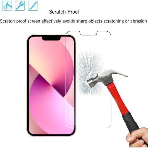 Ailun 2 Pack Screen Protector for iPhone 13 [6.1 inch Display] with 2 Pack Tempered Glass Camera Lens Protector,[9H Hardness]-HD
