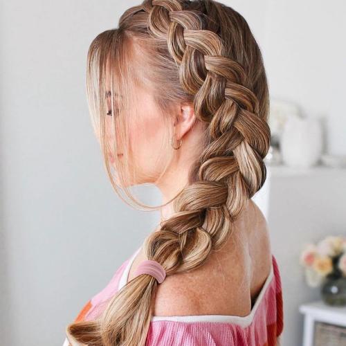 Bessrung 100 Pcs Thick Seamless Hair Ties, Ponytail Holders, Pink, No Damage for Thick Hair, Valentine's Day Valentine's Day Gift