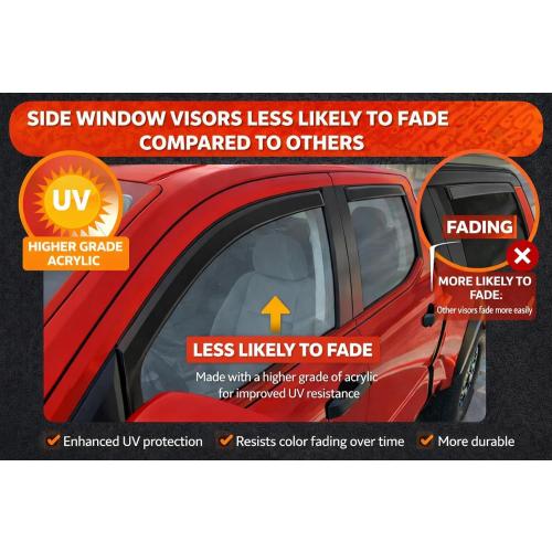 2023-2026 in-Channel Rain Guards for Honda CR-V Side Window Visor Deflectors CRV LX EX EX-L Sport Hybrid Sport Touring Durable Tinted Shades 2024 2025