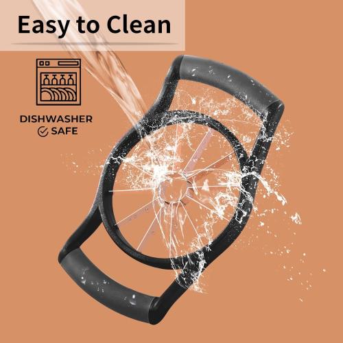 Newness Apple Cutter Slicer, 12-Slice Durable Heavy Duty Corer, Greatly Quicken Slicing Divider, Wedger, Fruits & Vegetables Slicer for Apple, Pear and More, Black