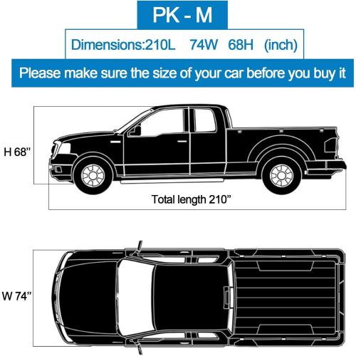 10 Layers Truck Cover Waterproof All Weather. Pickup Truck Cover Rain UV Protection. Length: 206-215 inches, Universal Fit Most Regular Cab Short Box Ford F100 Chevy C10 S10 Ram 150 250.