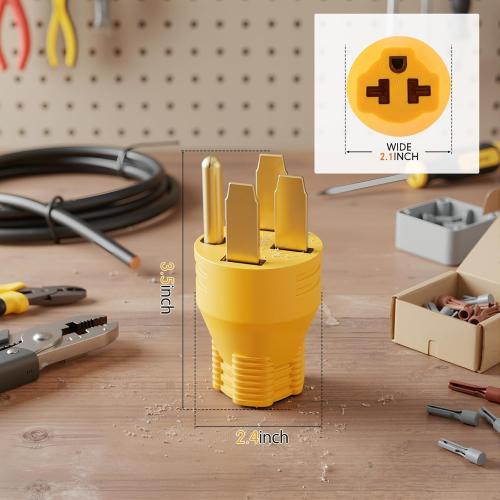 Kanayu EV Charger Adapter Compatible with NEMA 14-50P Male to 6-20/15R or 5-20/15R Female, 50Amp 4 Prong 14-50P to 20/15Amp T Blade Adapter for EV Charger Welder Heater