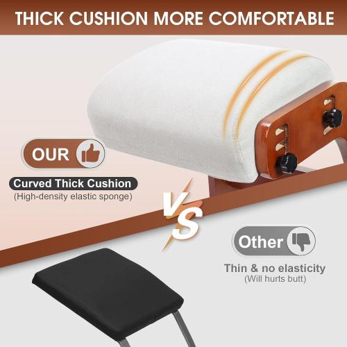 Ergonomic Kneeling Chair,Adjustable Height Kneeling Chair Improve Posture and Relife Back Pain,Soft Memory Arc-Pad and Wood Rocking Knee Chairs,Ideal for Office Home Desk,Brown