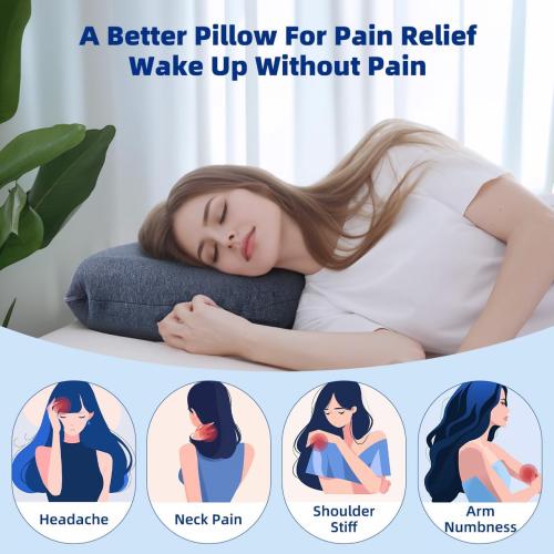LOFE Adjustable Memory Foam Pillow - 4 Heights from 1.2 to 4.8in, Cervical Pillow for Neck Pain Relief, CertiPUR-US Neck Support Pillow for Side Sleepers, Thin Pillow for Back/Stomach Sleepers