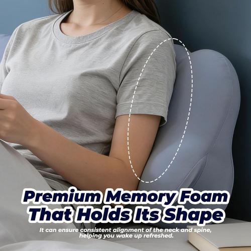 Cloud Pillow - Ergonomic Memory Foam Pillow with Cervical Support for Side Sleeper & Neck Pain Relief, Adjustable Contour Cooling Pillow for Adults, Back and Stomach Sleepers Alignment Support