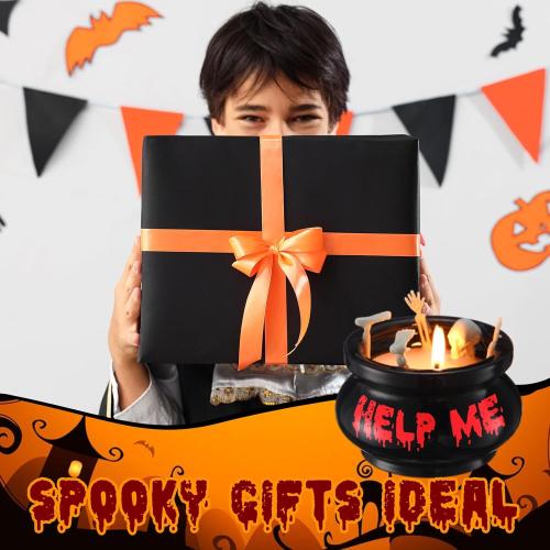 Halloween Skeleton Candles Decoration Skull Candles Vintage Farmhouse Gothic Decoration for Home Bar Indoor Room Tables Halloween Birthday Gifts for Adults Women Men(Spooky)