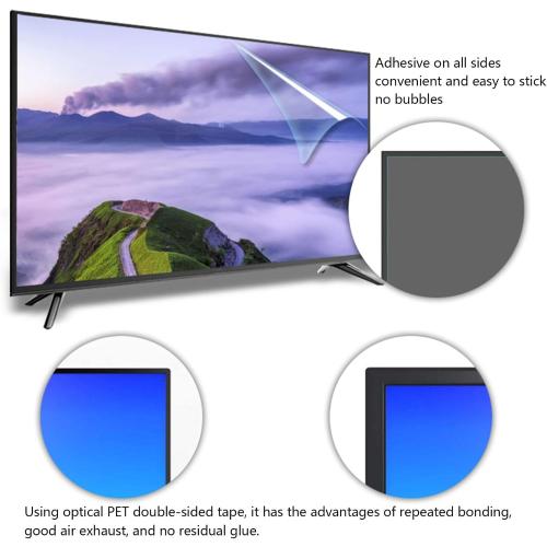 XRRX 43-65 Inch TV Screen Protector, Frosted Matte Anti Glare Outdoor/Indoor Anti Blue LightDustproof Filter Film, Relieve Eye Strain and Sleep Better, for LCD、LED、4K OLED / 55in 1221x689mm