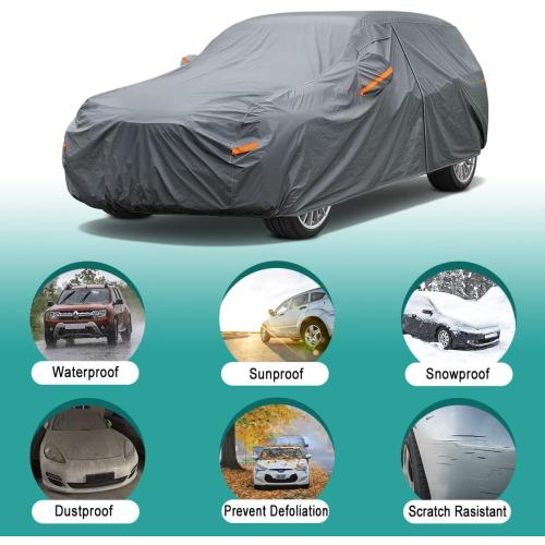 16 Layers Waterproof All Weather Car Cover - Universal Fit VW Golf, Honda Civic, Mazda 3, Toyota Corolla, Ford Fiesta, Nissan Leaf, Mini Clubman