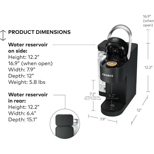 Keurig K-Supreme SMART Coffee Maker, MultiStream Technology, Brews 6-12oz Cup Sizes, Black