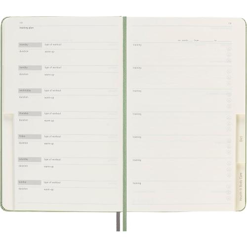 Moleskine Passion Journal, Wellness, Hard Cover, Large (5 x 8.25) Willow Green, 400 Pages
