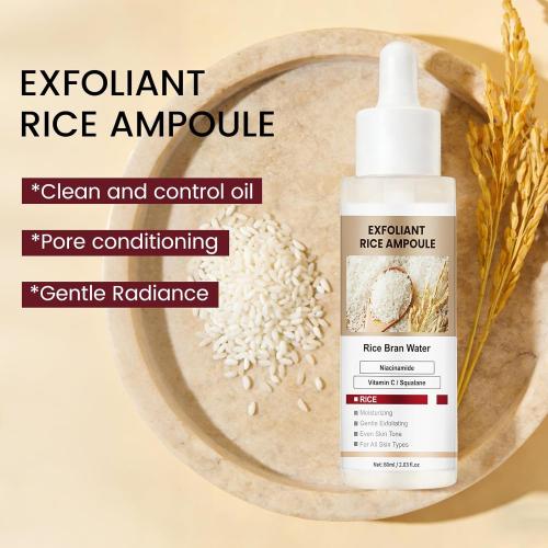 Black Rice Peel Shot Peeling Ampoule 60ml,Exfoliating Face and Body Scrub Dead Skin Remover for All Skin Types,Black and White Rice