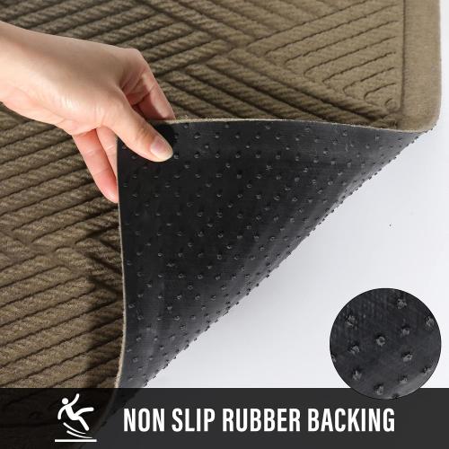 Beige 36x24 Sturdy Front Door Mat, Absorbent Muddy Dirt Resist Welcome Door Mats Outdoor Indoor, Stain and Fade Resistant, Non-Slip Rubber Backing Low Profile Doormat for Entryway
