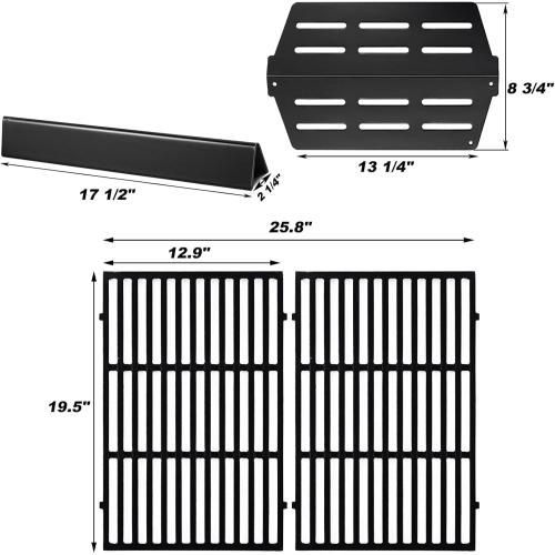Genesis 300 Parts 7524 Grill Grate 7621 Flavorizer Bars 65505 Heat Deflectors Replacement Parts for Weber Genesis E-310 E-330 S-330 S-310 E-320 S-320 E-315 Gas Grill GS4 Flavor Bars Cooking Grate