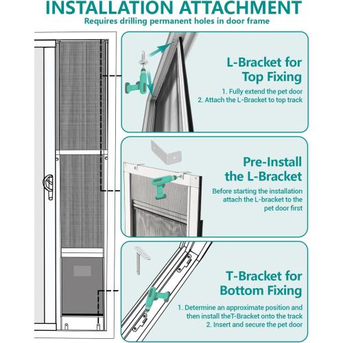 Dog Door for Sliding Door - Large Dog Door for Sliding Glass Door - Patio Sliding Door Dog Door Insert - Easy Installation, Security Lock, Weather Proof Panel