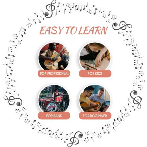 eBoot 10 Pcs 8 Keys Mini Kalimba Piano Set Include Thumb Piano with Lanyard Chain Finger Protector and Cleaning Cloth Wood Finger Pianos Gift for Adults Beginners(Wood,Oval, Cat Shaped)