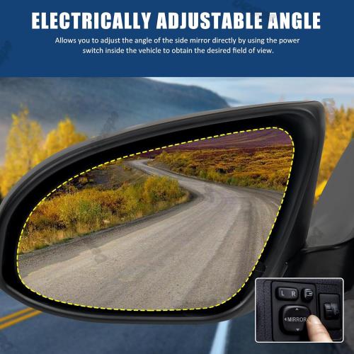 Driver Side Mirror Assembly Compatible with Toyota Corolla 2014-2019 Non-heated Power Adjustable Glass Replace 8794002F20, 8794002F21, TO1320293, 8794002941 Black (3Pin Left)