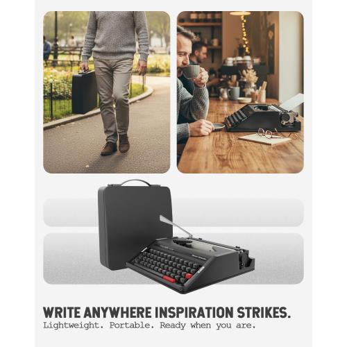 Vintage Typewriter - Portable Manual Typewriter, The Retro Typewriter for Creative Writing, Ideal Gift for Word Processor Enthusiasts