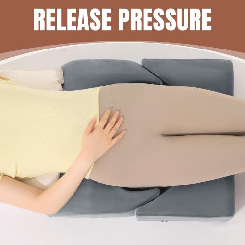 HOMBYS Adjustable Size BBL Pillow After Surgery for Sleeping,High Density Foam Butt Pillow,Brazilian Butt Lift Pillow Post Surgery Recovery for Sleeping,BBL Chair with Hole (Dark Grey)