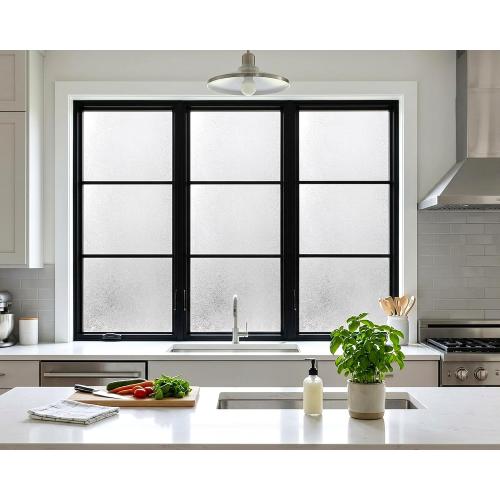 Crystal Etched Window Film Privacy Static Cling No Glue Anti UV 35x118in | Cover Decal Tint Decor Office Apartment Balcony Sun Blocking Light Filtering Glare Reduction Heat Control