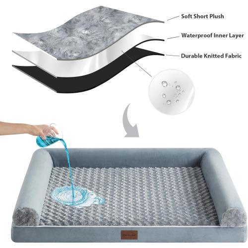 BFPETHOME Dog Beds for Large Dogs, Orthopedic Dog Bed for Medium Large Dogs,Big Waterproof Couch Pet Bed with Removable Washable Cover
