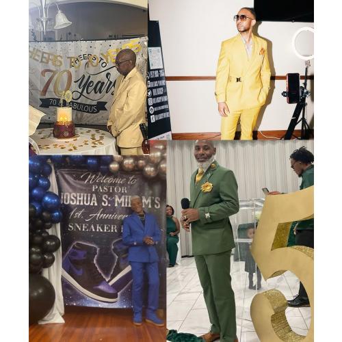 Size 38 Men's 2 Piece Suit with Metal Clasp Slim Fit Suit Stylish Business & Casual Tuxedo Suit