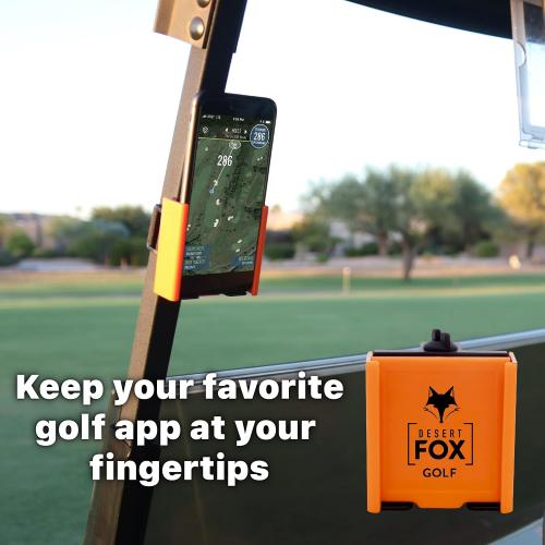 Phone Caddy – Adjustable Golf Cart Phone Holder with Secure Strap for Hands-Free GPS & Golf Apps – Universal Fit - Black