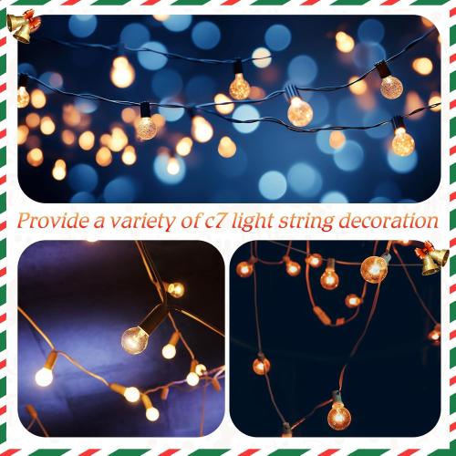 C7/e12 Christmas Light String Set, UL Listed C7 Christmas Light Strand Spool Stringer 12 Spacing Spool Wire for Patio Backyard Xmas Tree Roofline(100ft)