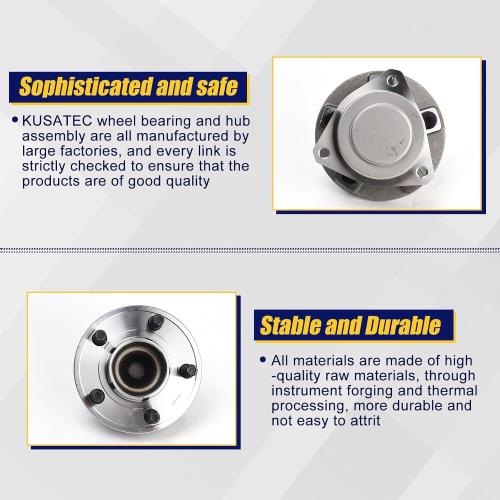 KUSATEC 513325 2pcs Front Wheel Bearing and Hub Assembly Compatible with 2012-2020 for Chrysler 300, Dodge Challenger, 5 Lug Bolts w/ABS