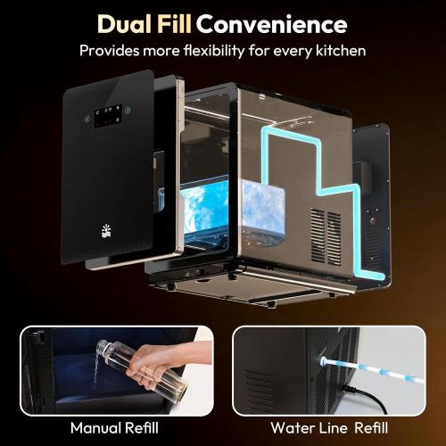 2'' Clear Ice Ball Maker – 4 Ice Spheres in 35min, 144 pcs/Day, Auto&Manual Fill, Fast Ice Machine with LCD Touch Panel, Self-Cleaning, Quiet Home & Bar Ice for Whiskey Bourbon Parties
