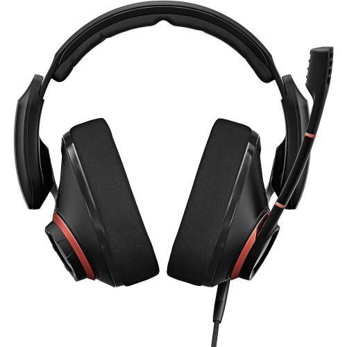 EPOS I SENNHEISER GSP 500 Wired Open Acoustic Gaming Headset, Noise-Cancelling Microphone, Adjustable Headband with Customizable Contact Pressure, Volume Control, PC   Mac   Xbox   PS4, Pro –Black/Red