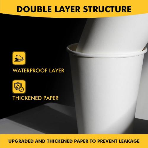 RACETOP 12 oz 50 pack Disposable Paper Coffee Cups with Lids and Sleeves