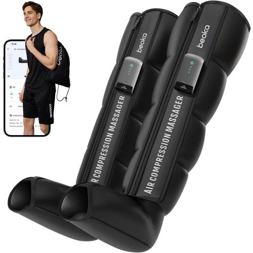 beoka Leg Massager for Circulation and Pain Relief, Leg Recovery System for Fast Recovery, Cordless Air Compression Boots with 3 Modes 5 Intensities for Athletes Runners and Travelers-L